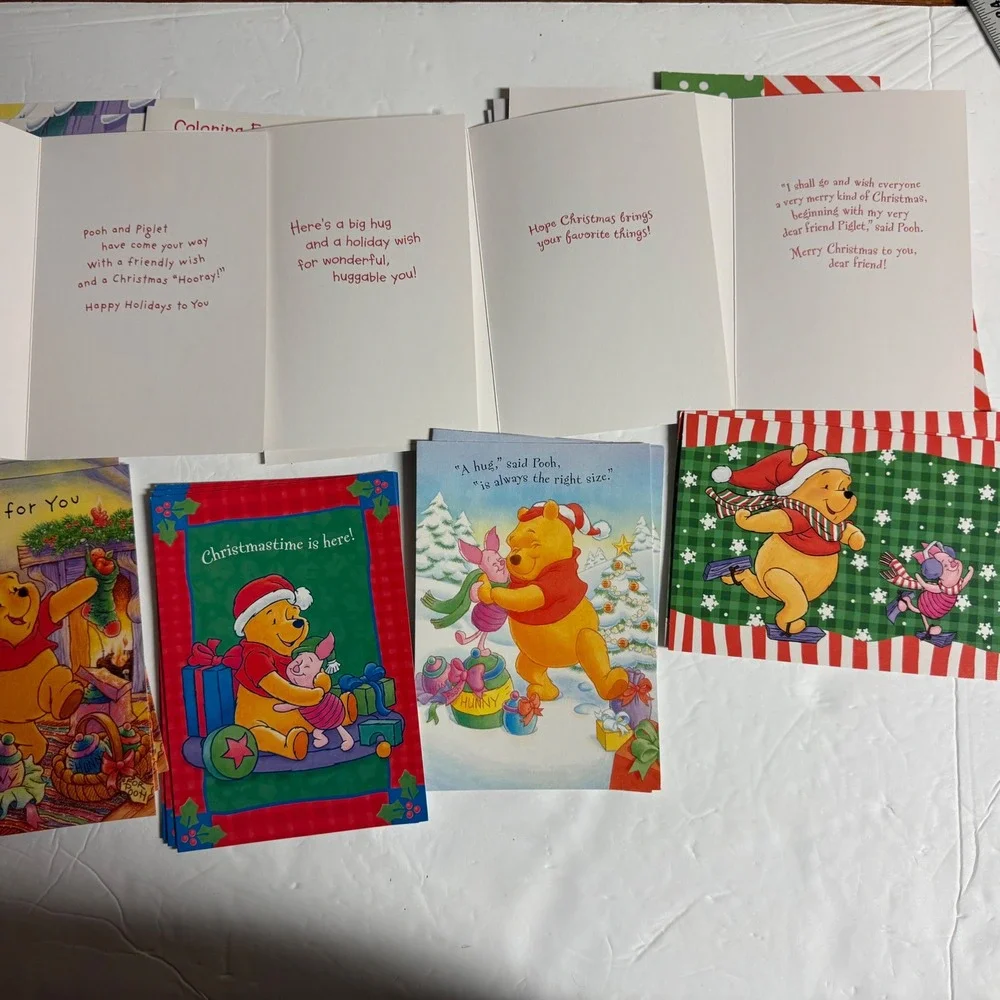 Disney Winnie the Pooh 24 Assorted Holiday Cards‎ with Envelopes 8 Designs